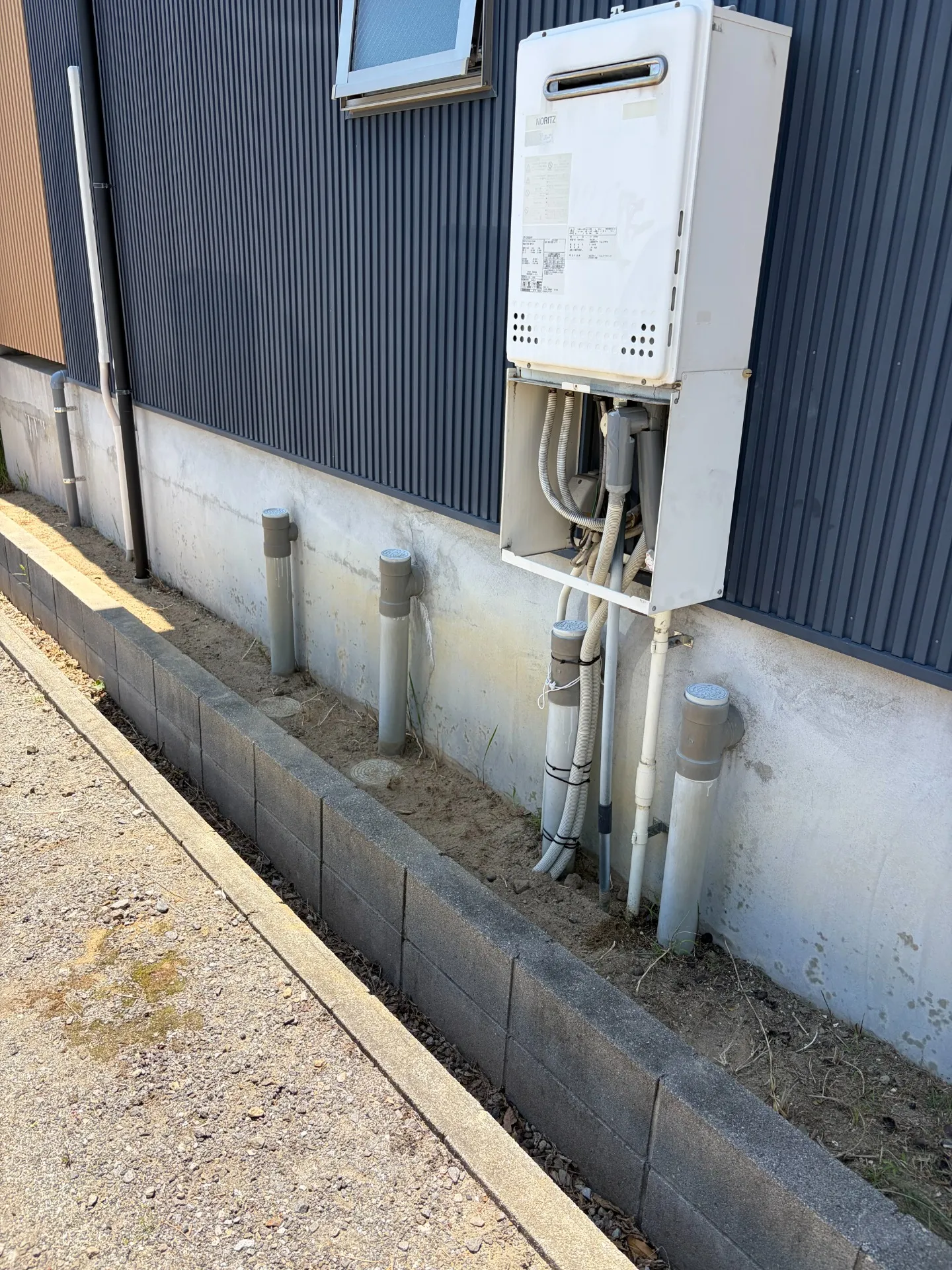 二層式洗濯機用の水栓新設